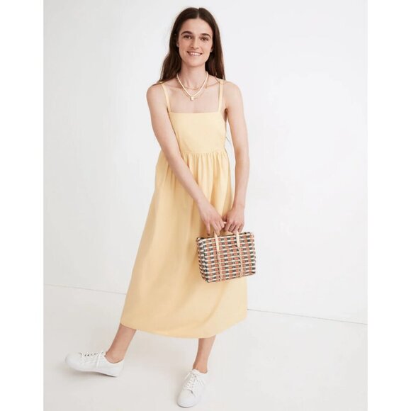 Madewell Summertime Cami Midi Dress Sun Casual Party Pleated Drape Wedding Guest - Picture 10 of 10